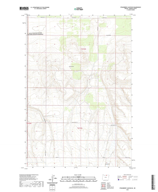 Strawberry Canyon NE Oregon US Topo Map Image