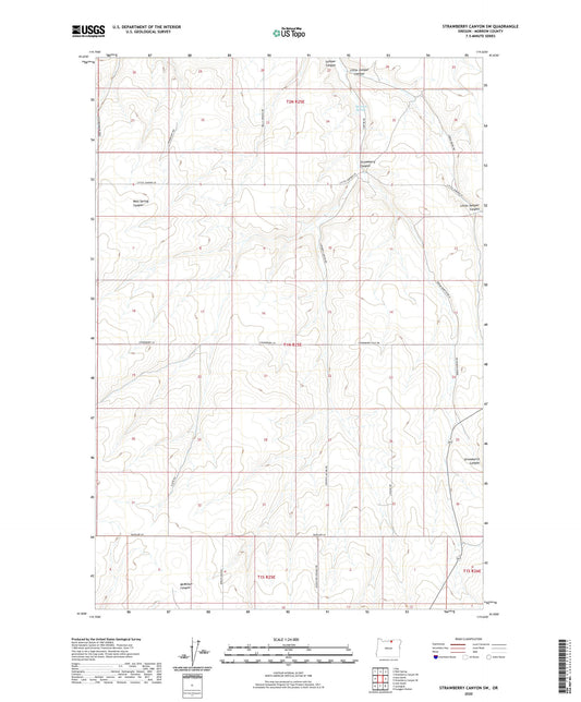 Strawberry Canyon SW Oregon US Topo Map Image