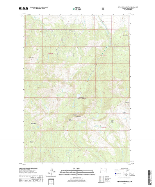 Strawberry Mountain Oregon US Topo Map Image
