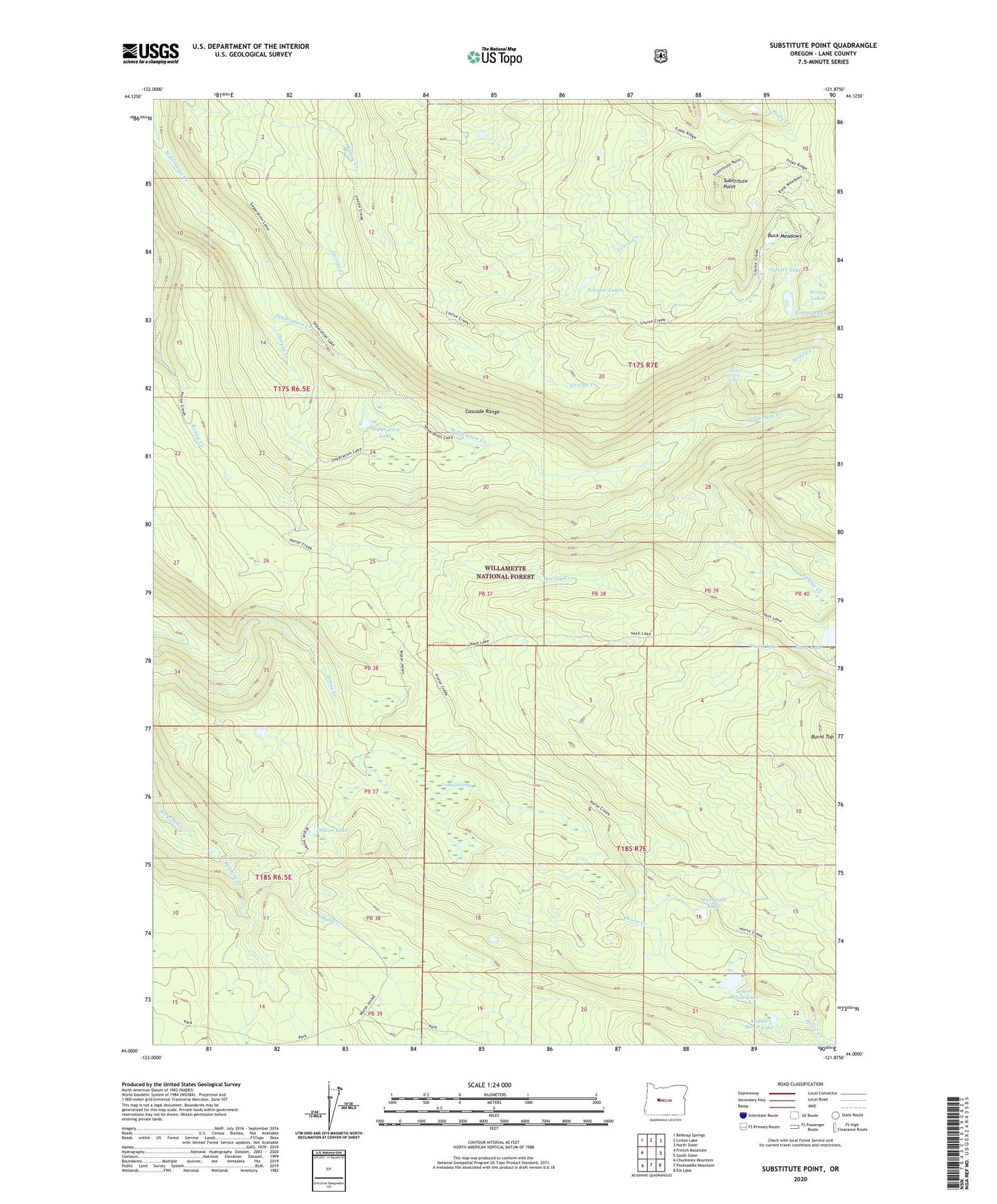 Substitute Point Oregon US Topo Map Image