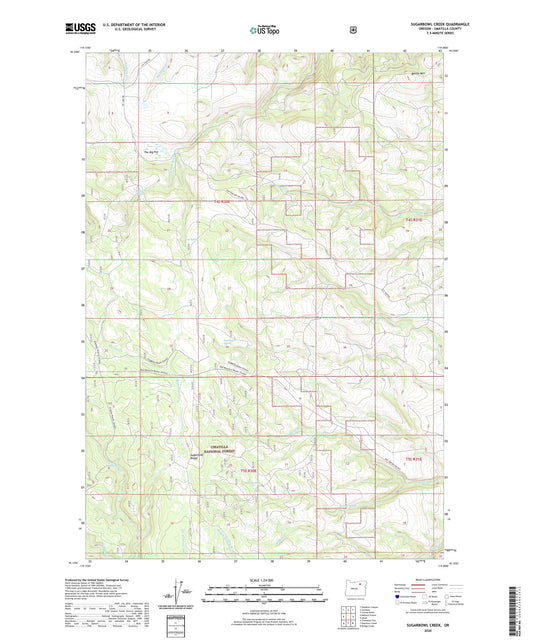 Sugarbowl Creek Oregon US Topo Map Image