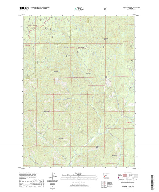 Sugarpine Creek Oregon US Topo Map Image