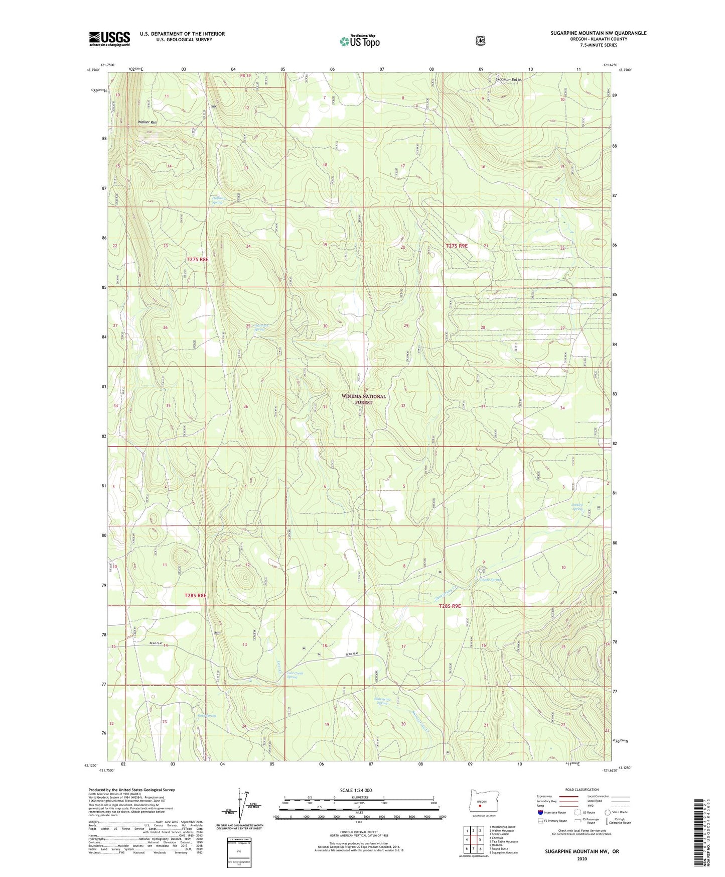 Sugarpine Mountain NW Oregon US Topo Map Image