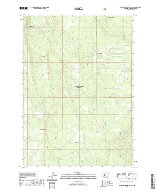 Sugarpine Mountain NW Oregon US Topo Map Image
