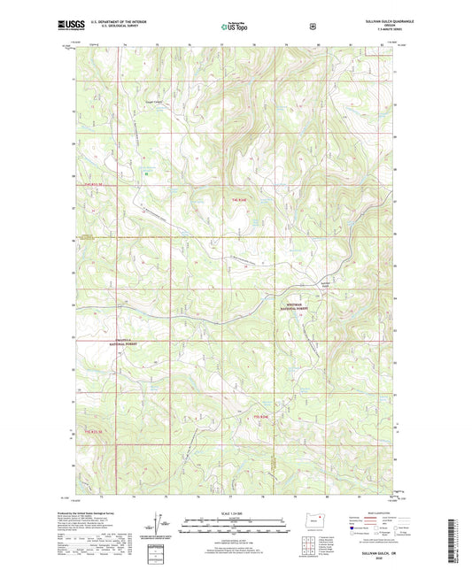 Sullivan Gulch Oregon US Topo Map Image