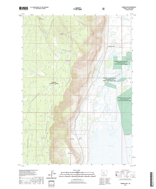 Summer Lake Oregon US Topo Map Image