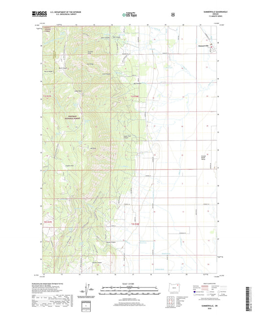 Summerville Oregon US Topo Map Image