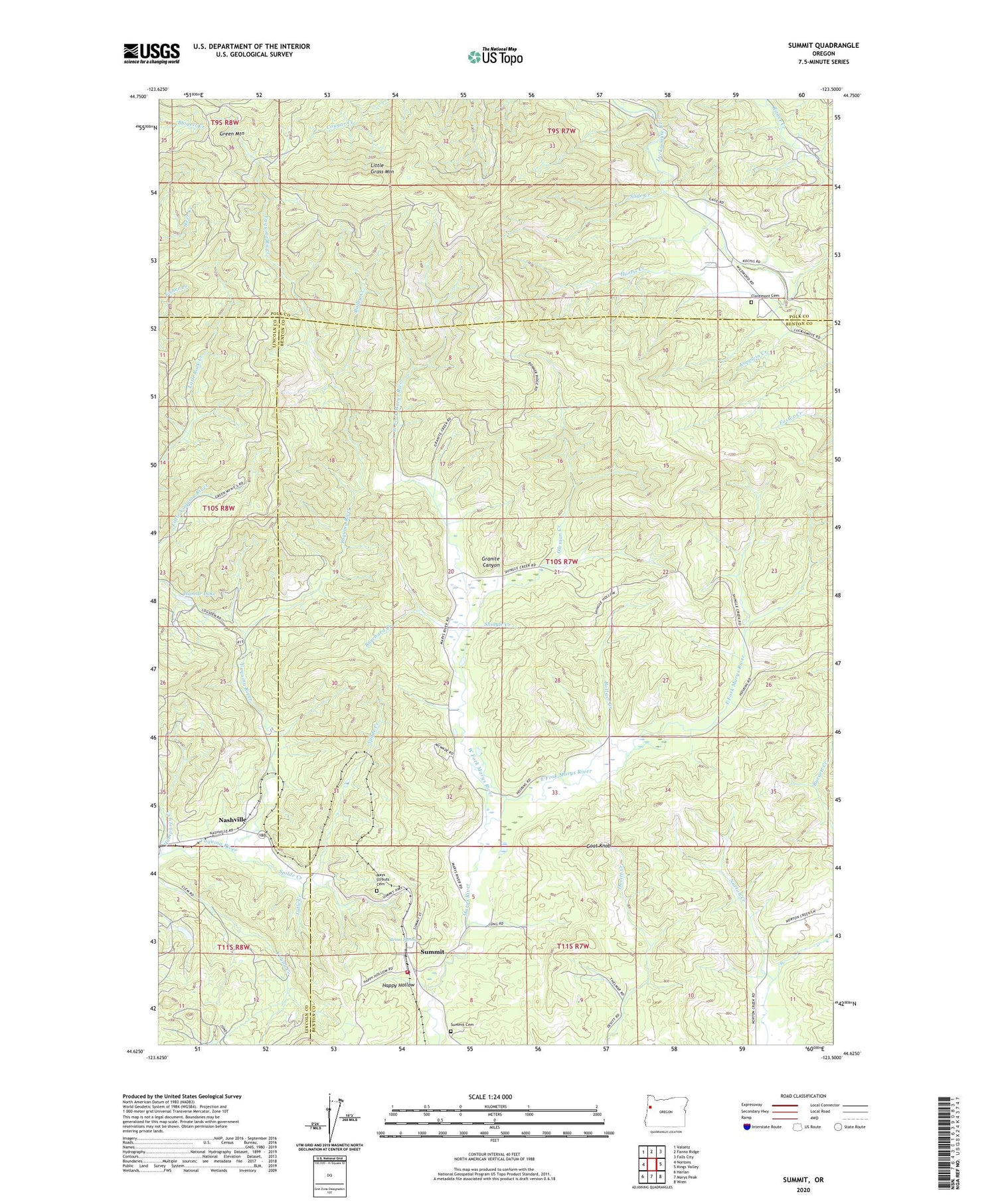 Summit Oregon US Topo Map Image