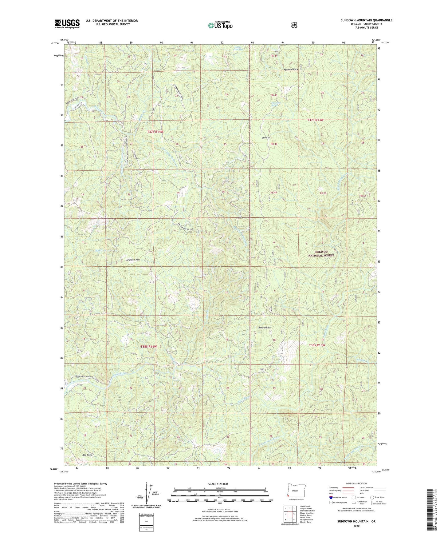 Sundown Mountain Oregon US Topo Map Image