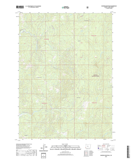 Sundown Mountain Oregon US Topo Map Image
