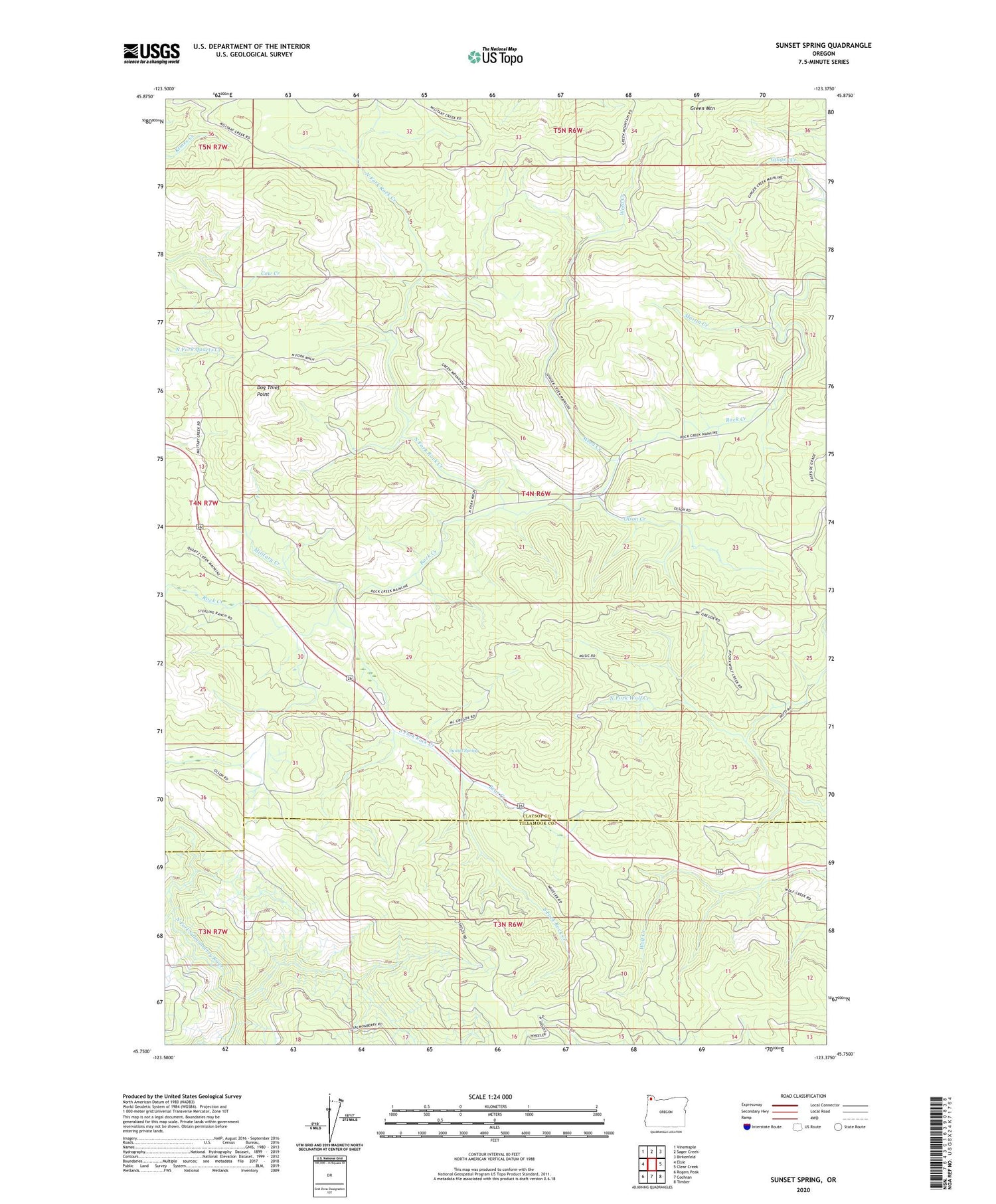 Sunset Spring Oregon US Topo Map Image