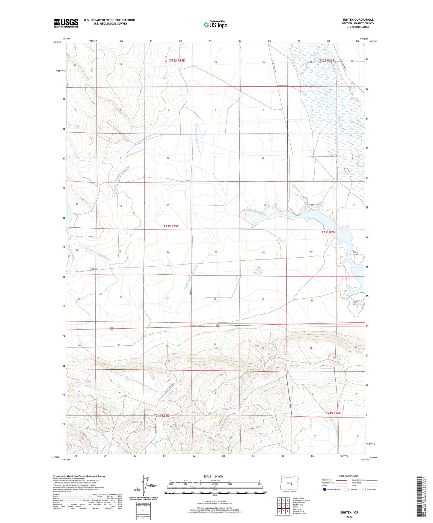 Suntex Oregon US Topo Map Image