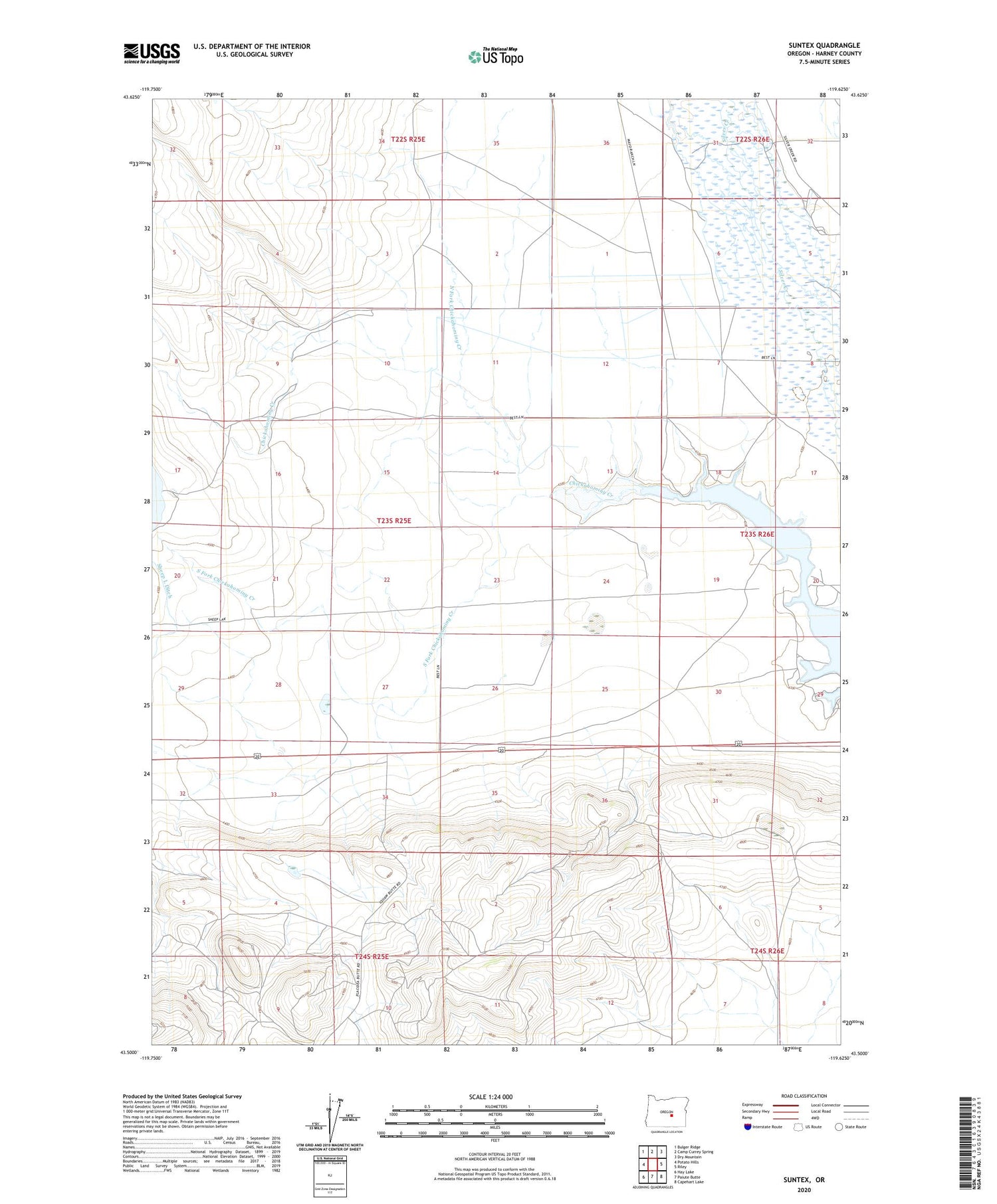 Suntex Oregon US Topo Map Image
