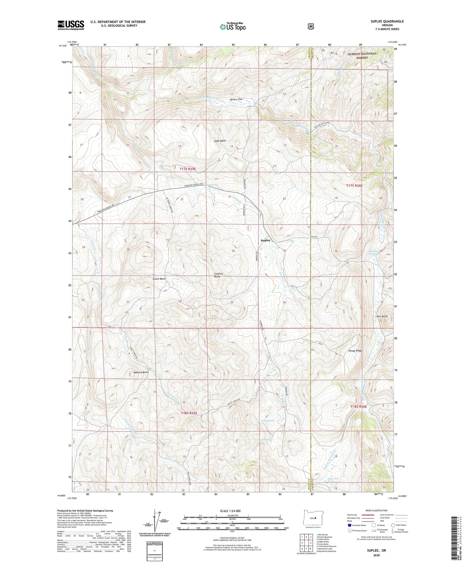 Suplee Oregon US Topo Map Image