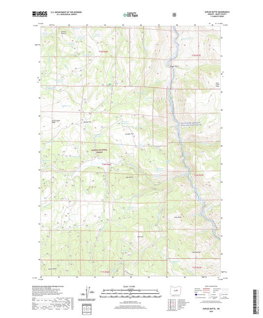 Suplee Butte Oregon US Topo Map Image