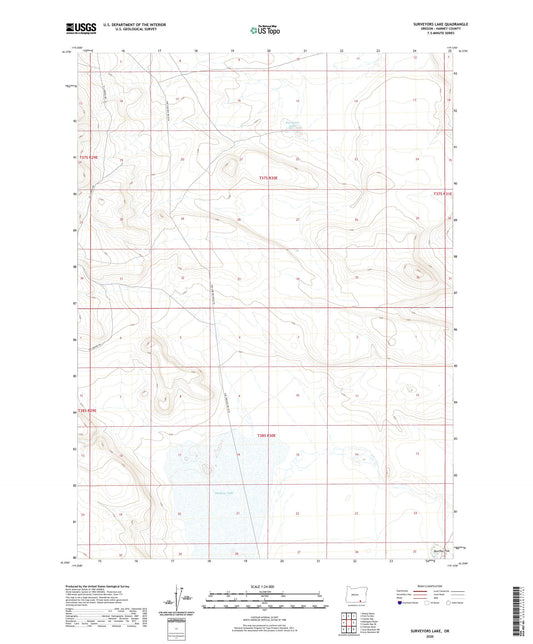 Surveyors Lake Oregon US Topo Map Image