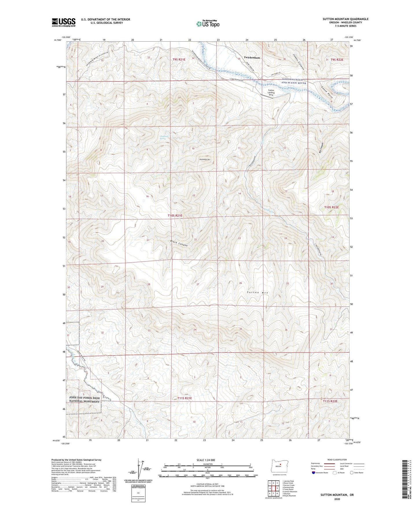 Sutton Mountain Oregon US Topo Map Image