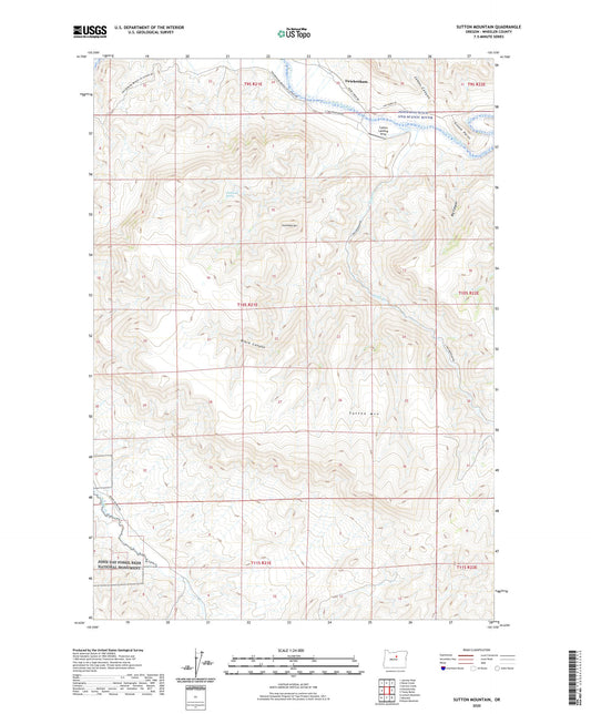 Sutton Mountain Oregon US Topo Map Image