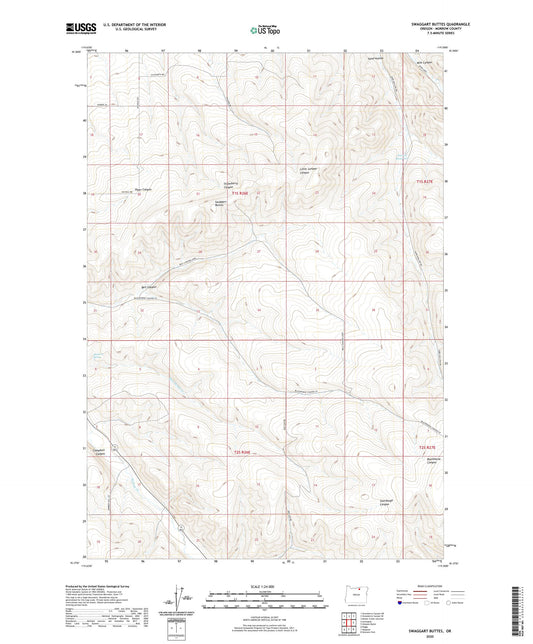 Swaggart Buttes Oregon US Topo Map Image