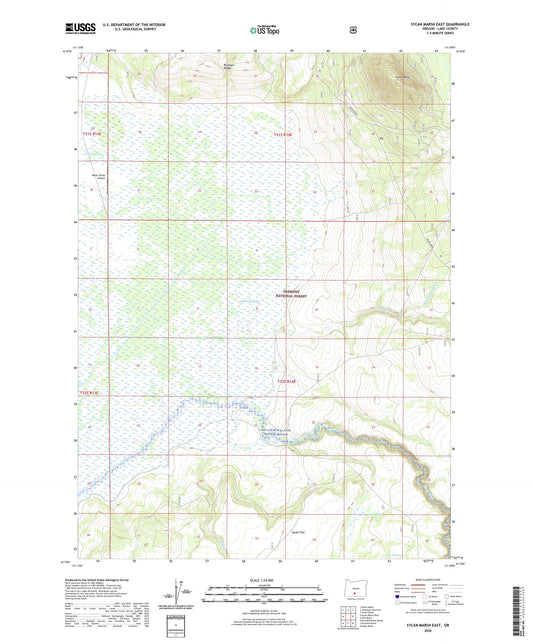 Sycan Marsh East Oregon US Topo Map Image
