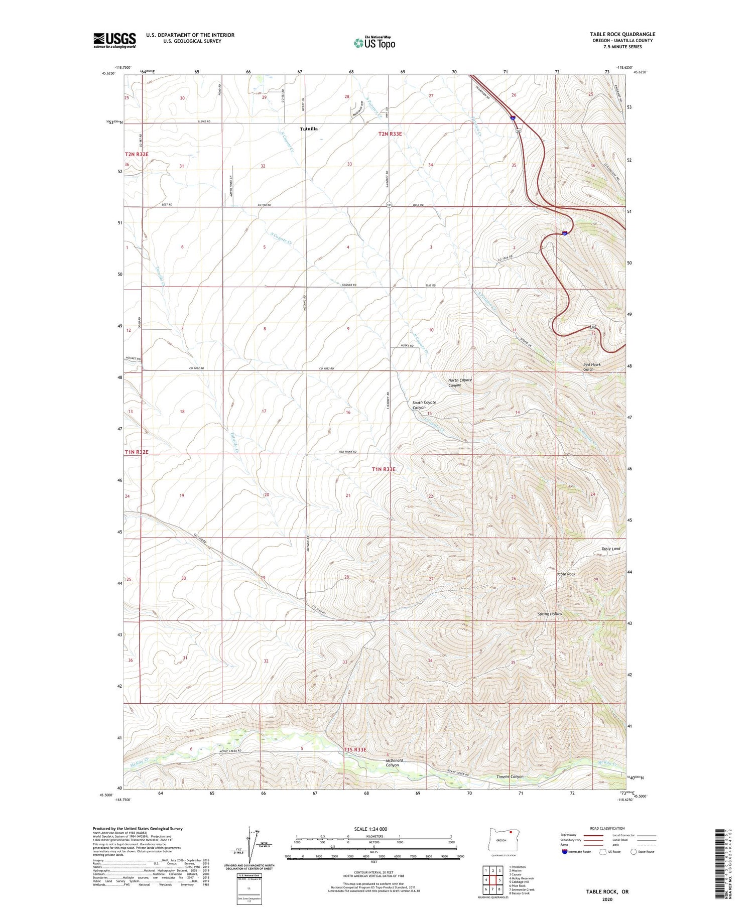 Table Rock Oregon US Topo Map Image