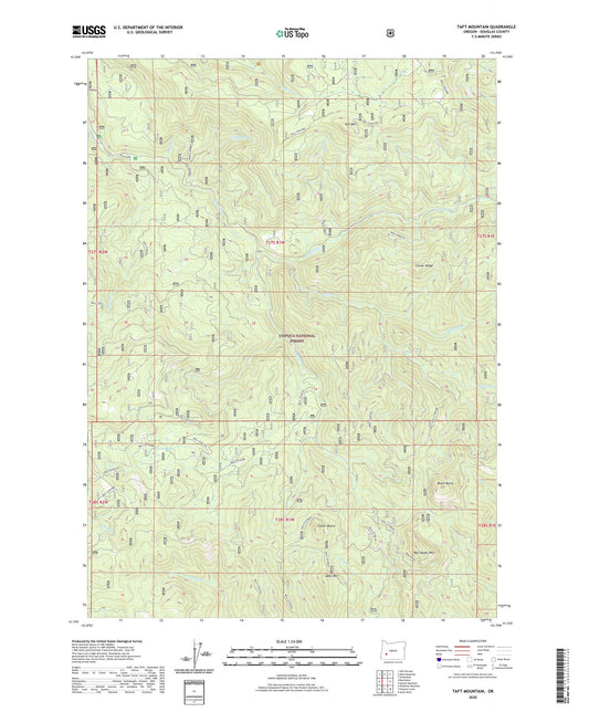 Taft Mountain Oregon US Topo Map Image