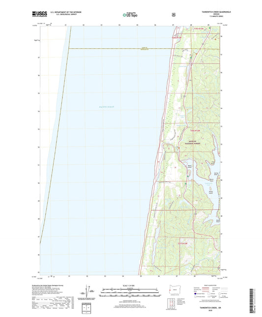 Tahkenitch Creek Oregon US Topo Map Image