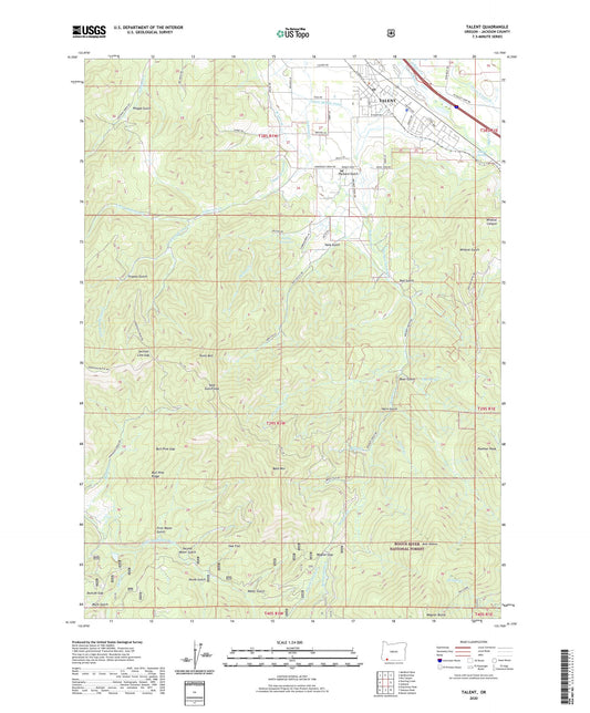 Talent Oregon US Topo Map Image