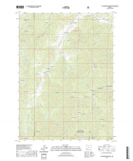 Tallowbox Mountain Oregon US Topo Map Image