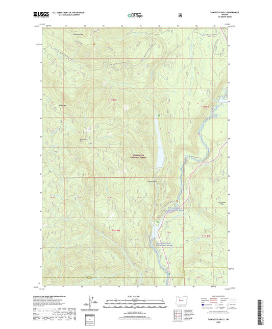Tamolitch Falls Oregon US Topo Map Image