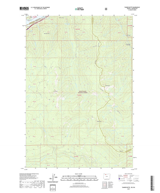 Tanner Butte Oregon US Topo Map Image