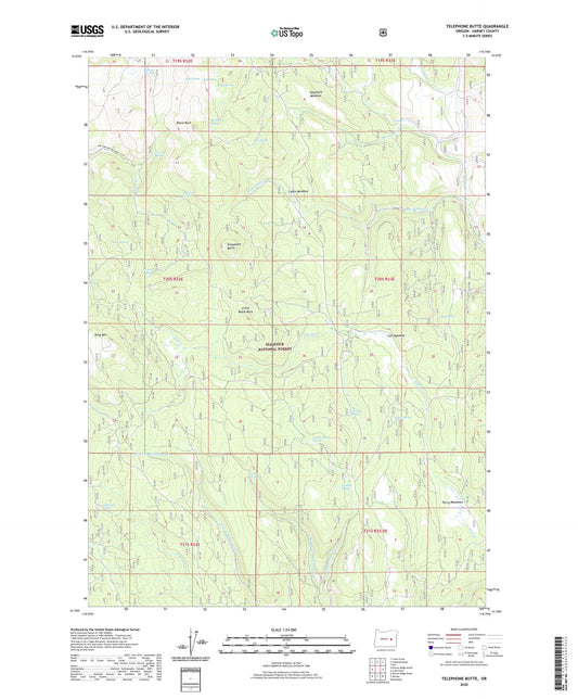 Telephone Butte Oregon US Topo Map Image