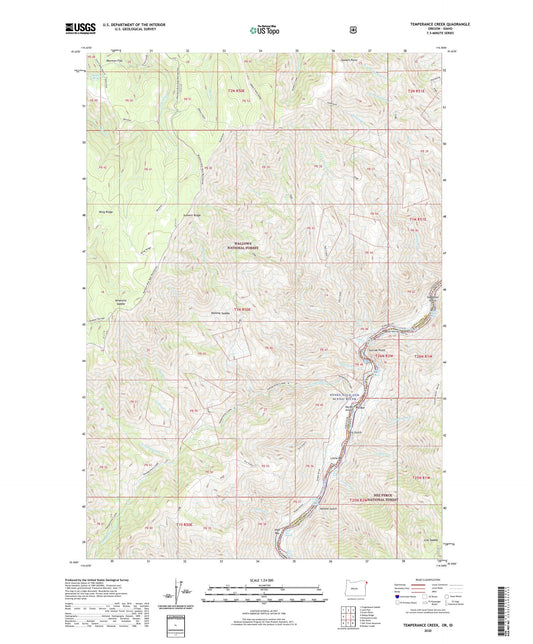 Temperance Creek Oregon US Topo Map Image