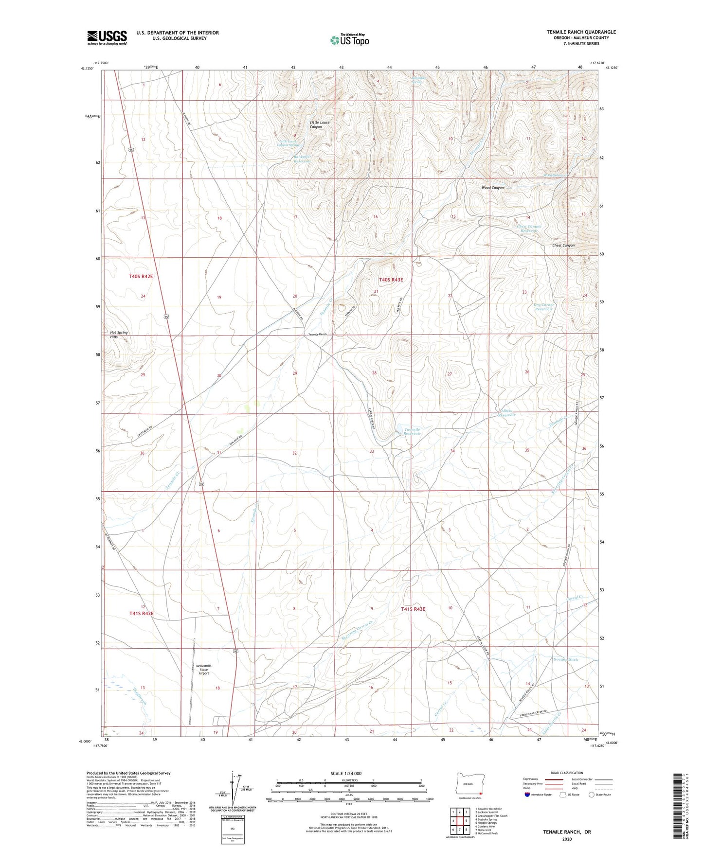Tenmile Ranch Oregon US Topo Map Image