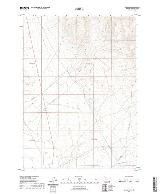 Tenmile Ranch Oregon US Topo Map Image