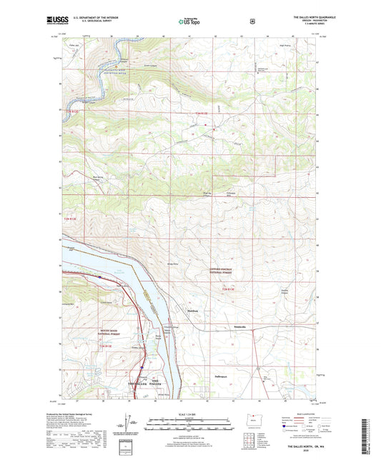 The Dalles North Oregon US Topo Map Image