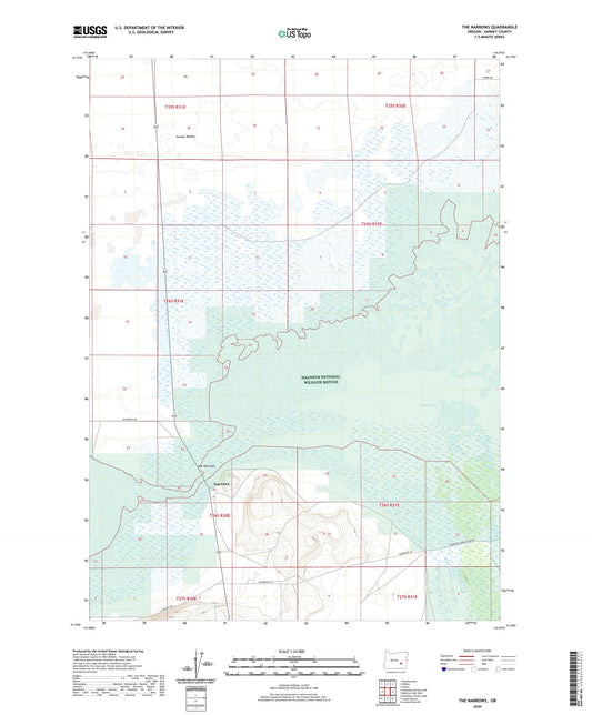 The Narrows Oregon US Topo Map Image