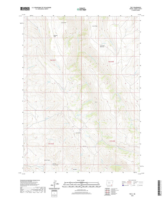 The V Oregon US Topo Map Image