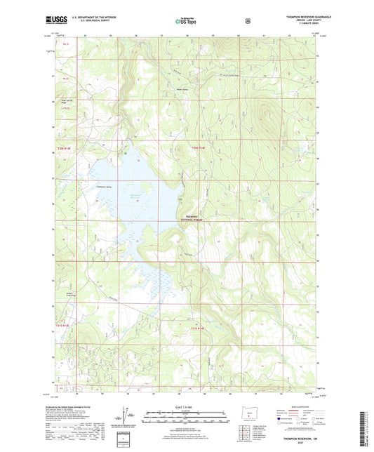Thompson Reservoir Oregon US Topo Map Image