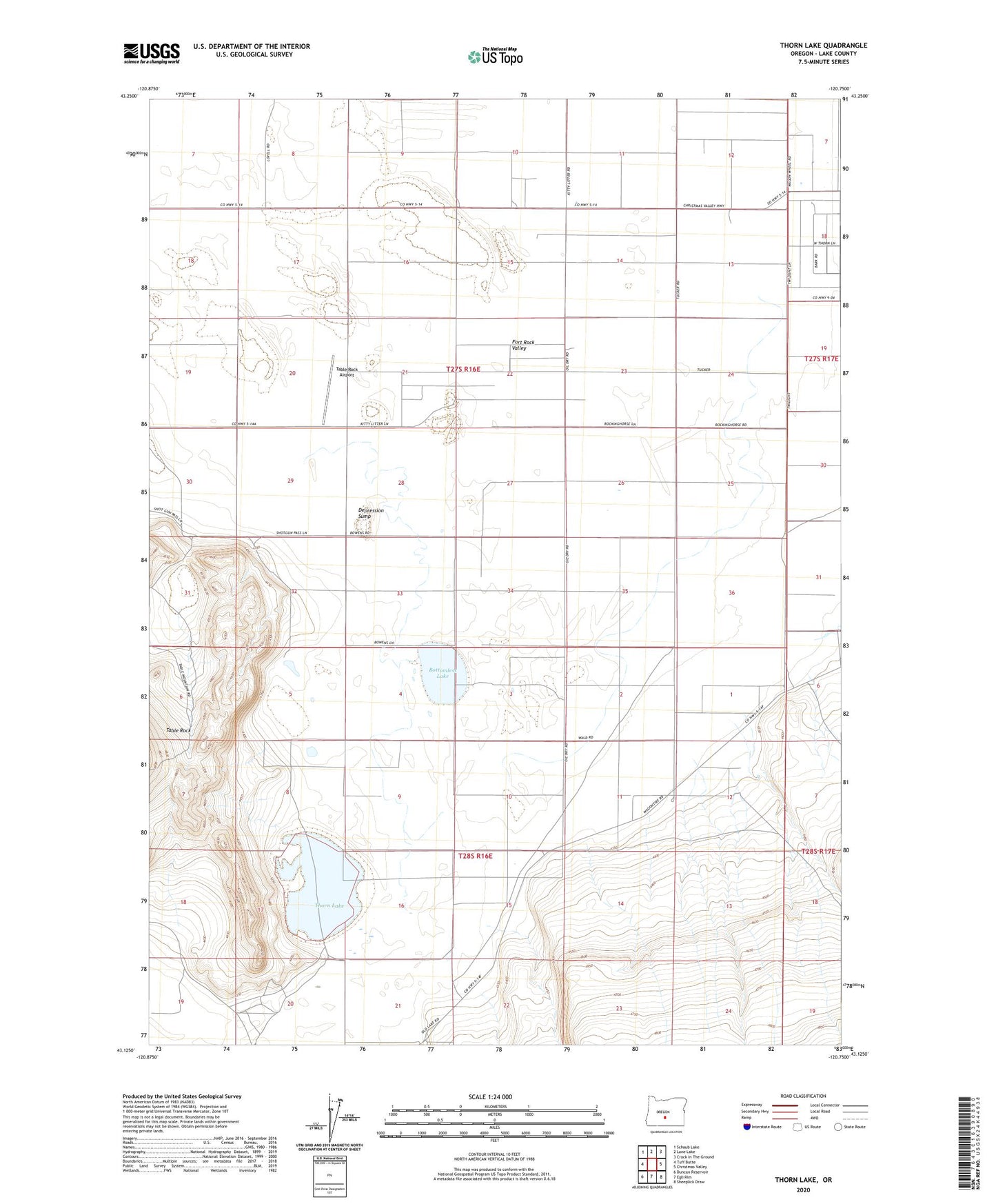 Thorn Lake Oregon US Topo Map Image
