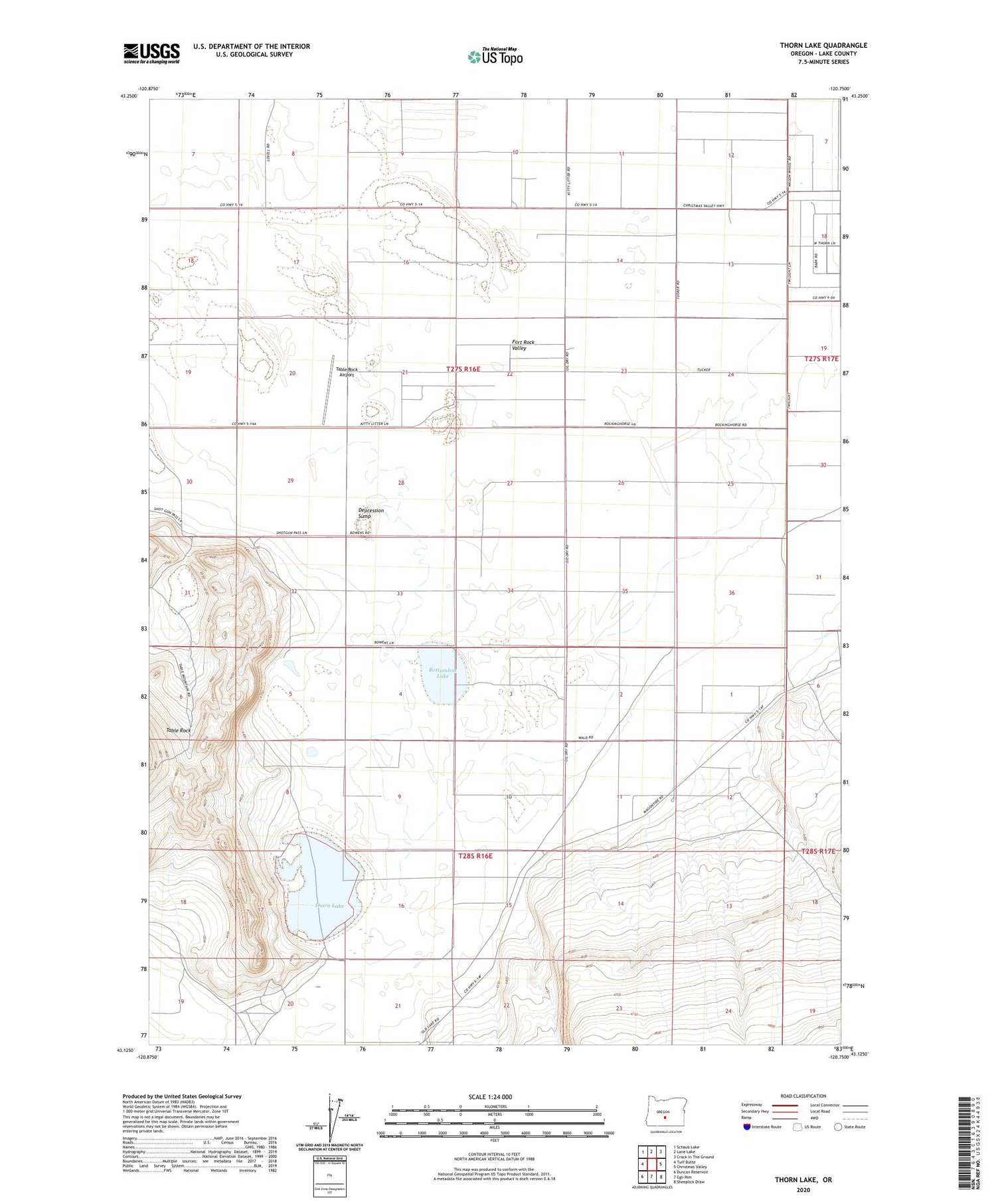 Thorn Lake Oregon US Topo Map Image