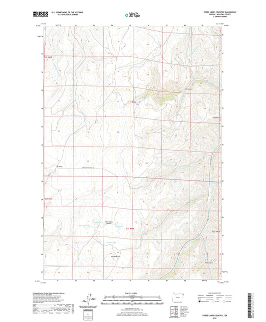 Three Lakes Country Oregon US Topo Map Image