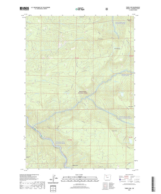Three Lynx Oregon US Topo Map Image