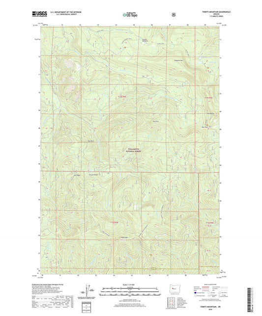 Tidbits Mountain Oregon US Topo Map Image