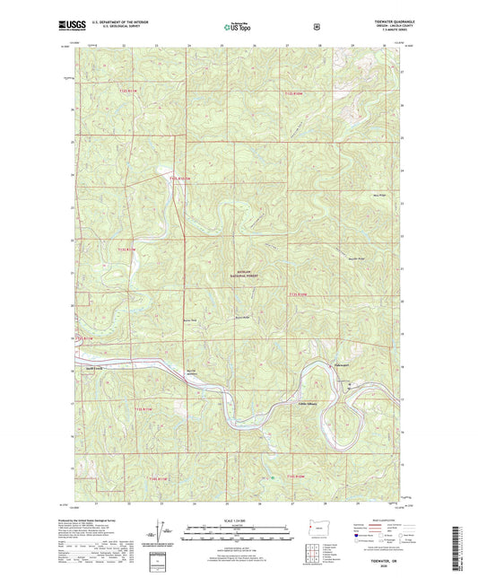 Tidewater Oregon US Topo Map Image