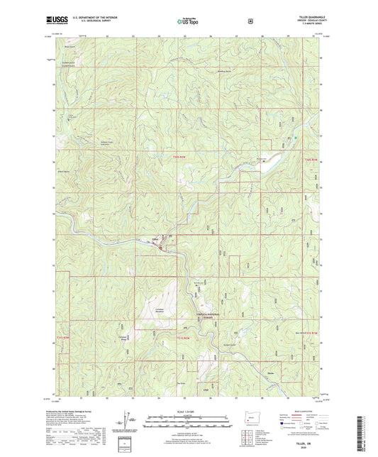 Tiller Oregon US Topo Map Image
