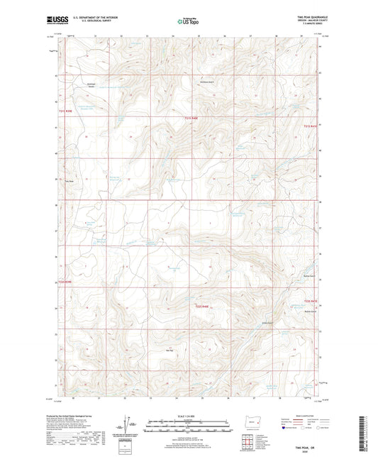 Tims Peak Oregon US Topo Map Image