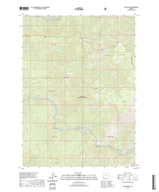 Tincup Peak Oregon US Topo Map Image