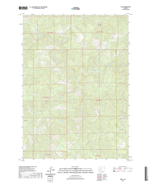 Tioga Oregon US Topo Map Image