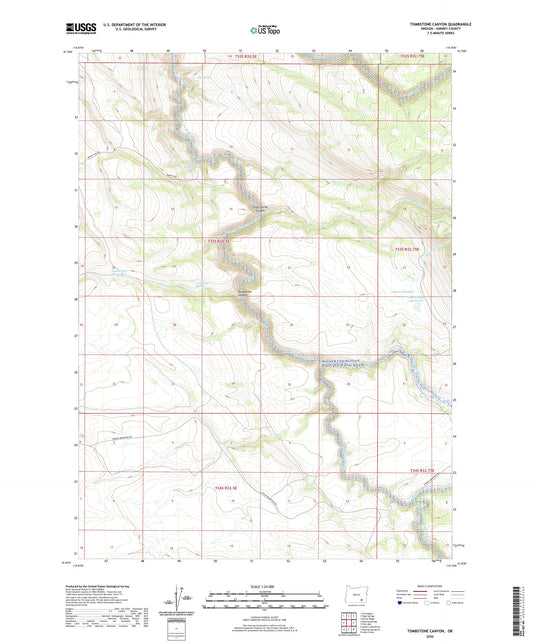 Tombstone Canyon Oregon US Topo Map Image